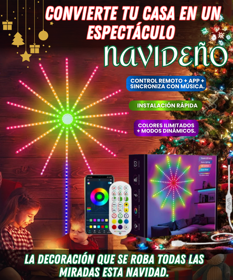 Fuegos Artificiales LED RGB – Vive una Navidad Brillante, Divertida y Llena de Color