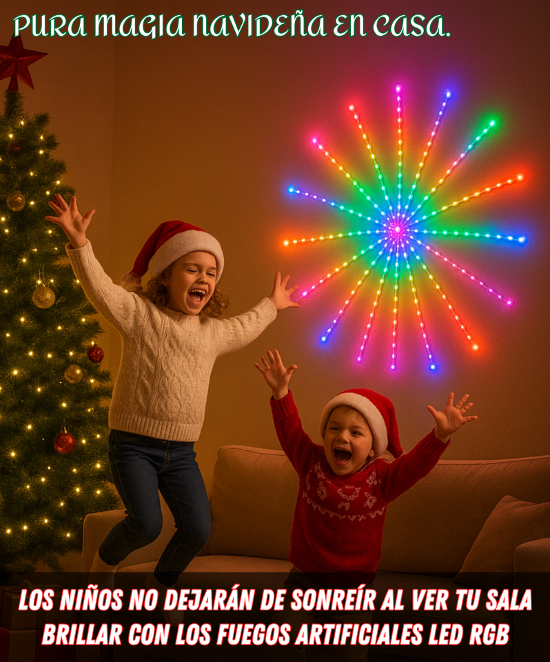 Fuegos Artificiales LED RGB – Vive una Navidad Brillante, Divertida y Llena de Color